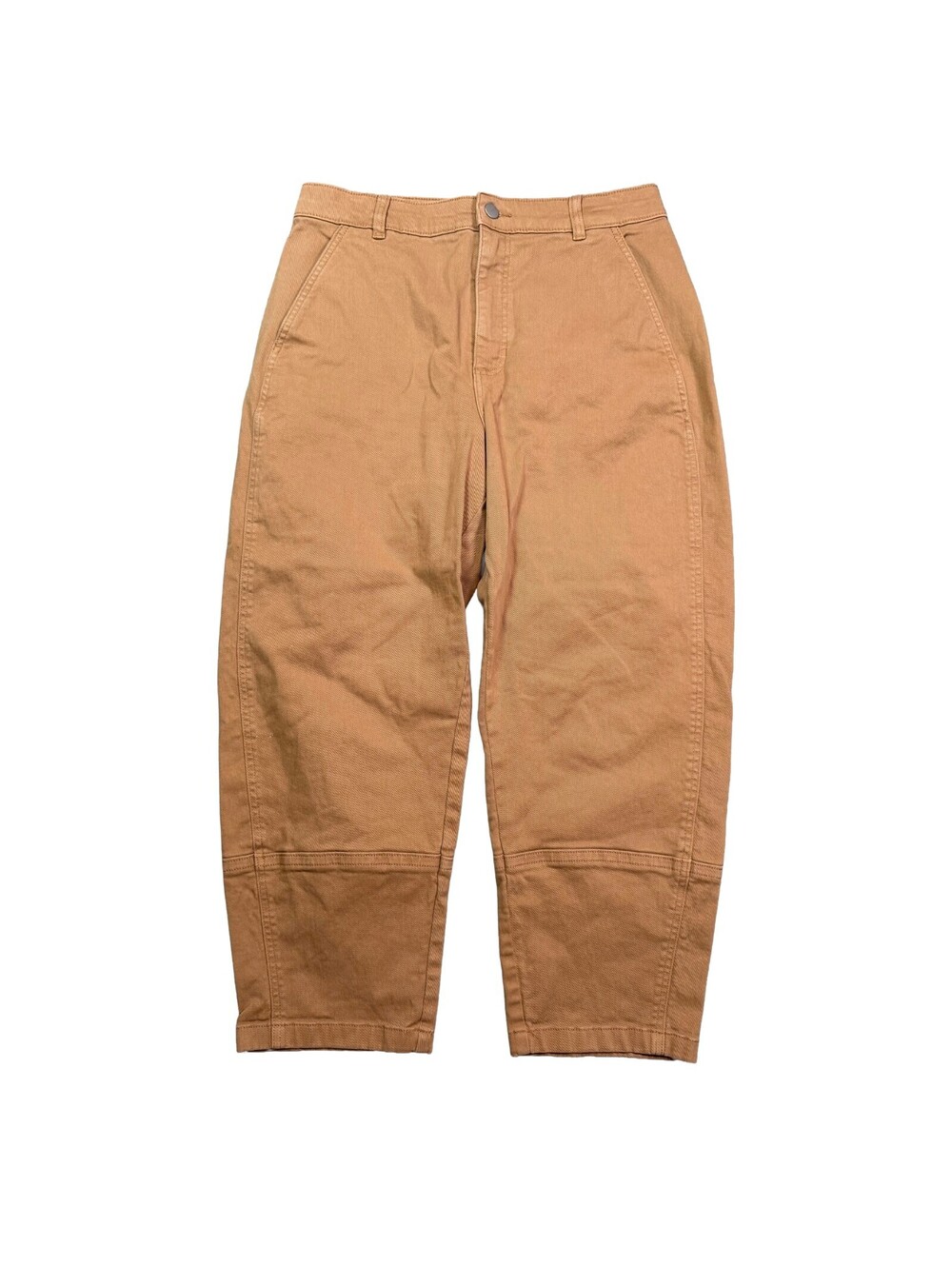 Everlane Utility Barrel Pants Womens 12 Brown Organic Cotton Cropped Tapered